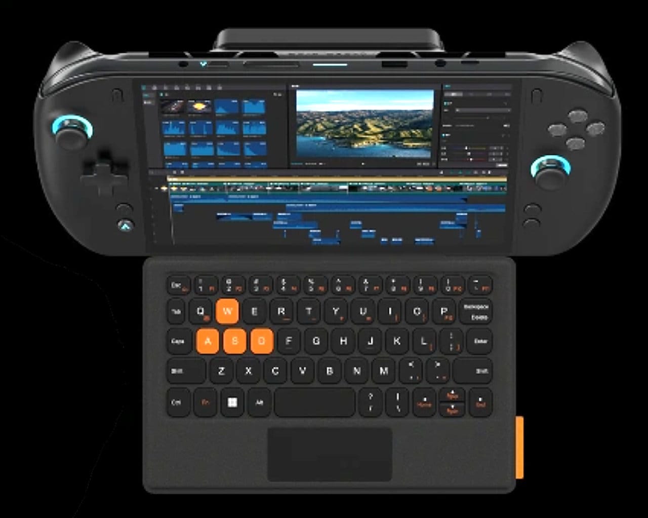 OneXPlayer X2 Mini Pro sebagai PC tablet dengan keyboard magnetik