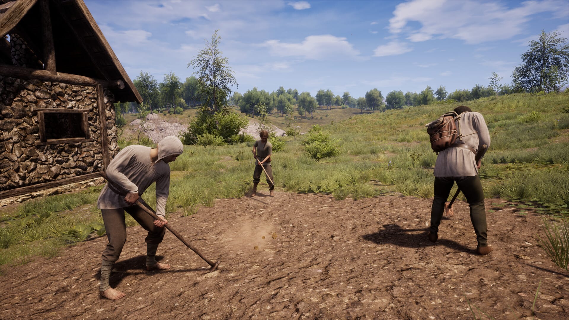 Para petani dan penduduk desa di Medieval Dynasty