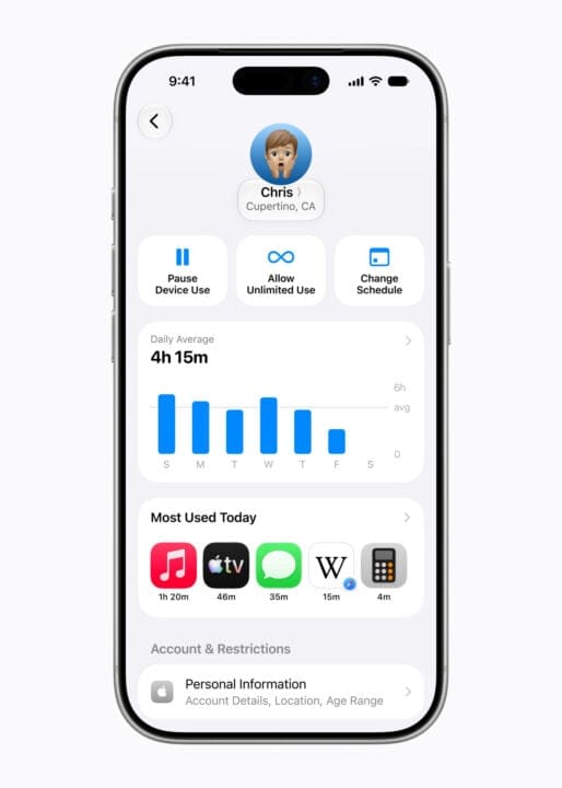 Pratinjau fitur Screen Time iOS 27