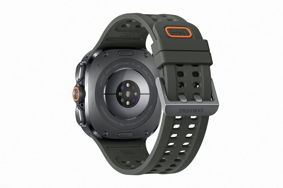 Samsung Galaxy Watch Ultra 2 render resmi menampilkan bagian belakang dan spesifikasi