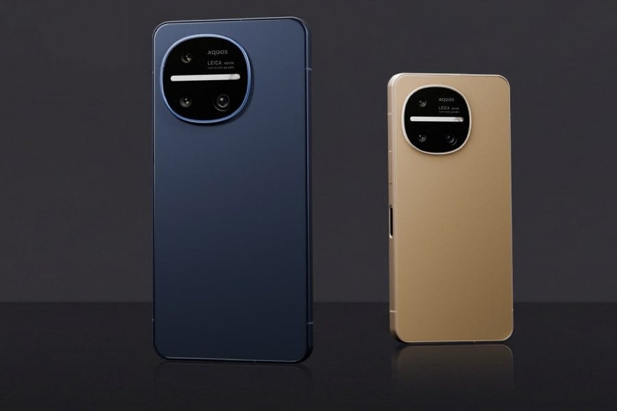 Tampilan depan Sharp Aquos R11 dalam balutan warna Navy Blue yang elegan.