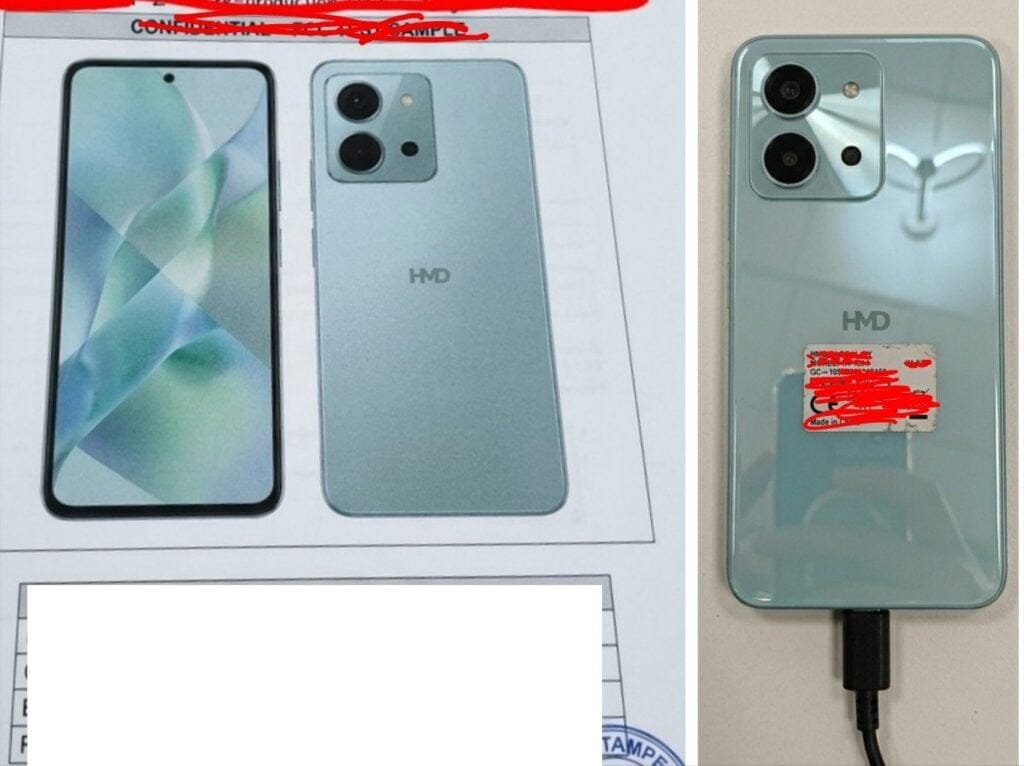 Tampilan desain depan HMD C2 series dengan layar punch hole