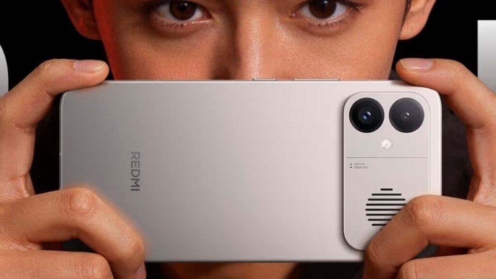 Tampilan desain perangkat Redmi seri K90 dengan sistem pendingin kipas