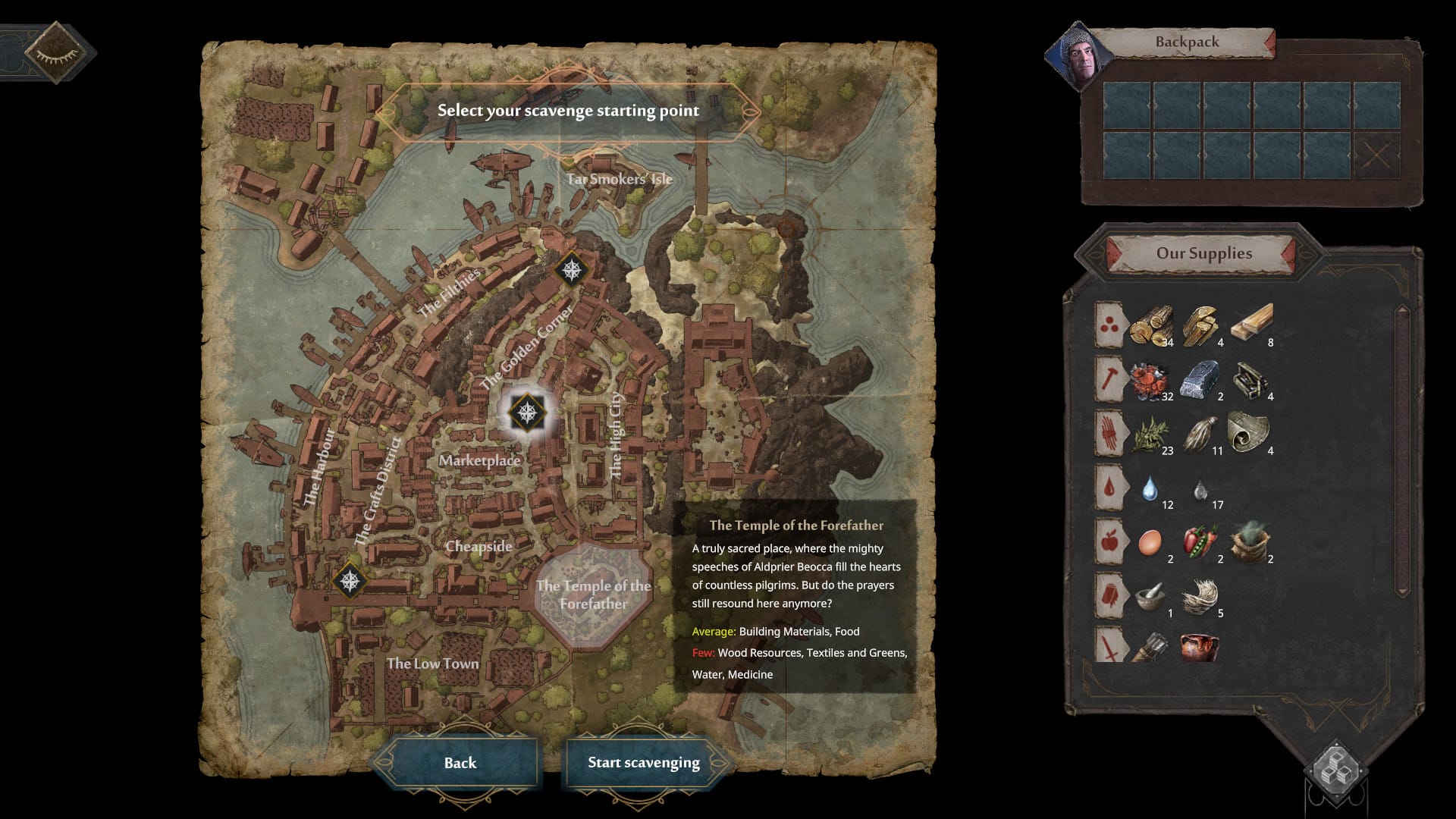 Tampilan menyelinap di malam hari dalam game Siege Survival Gloria Victis