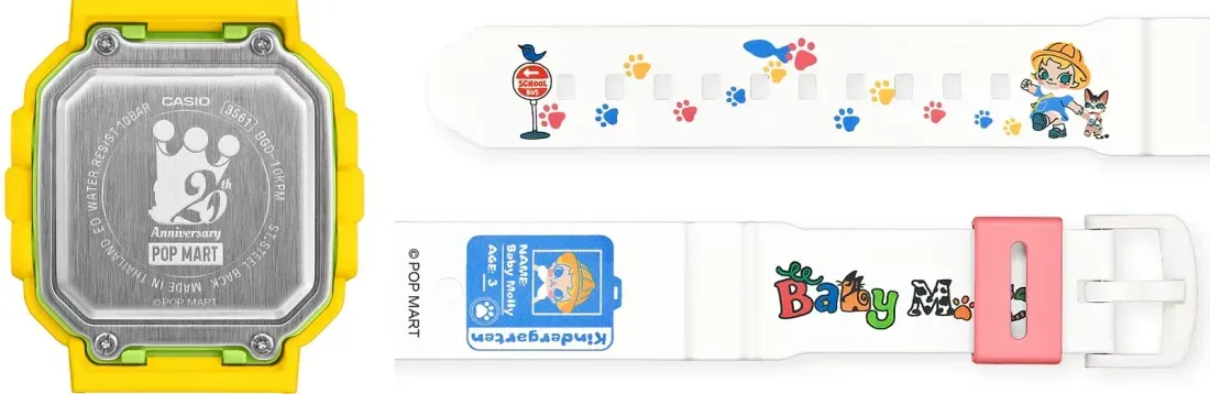 Detail visual dan tali resin Casio Baby-G BGD-10KPM-7