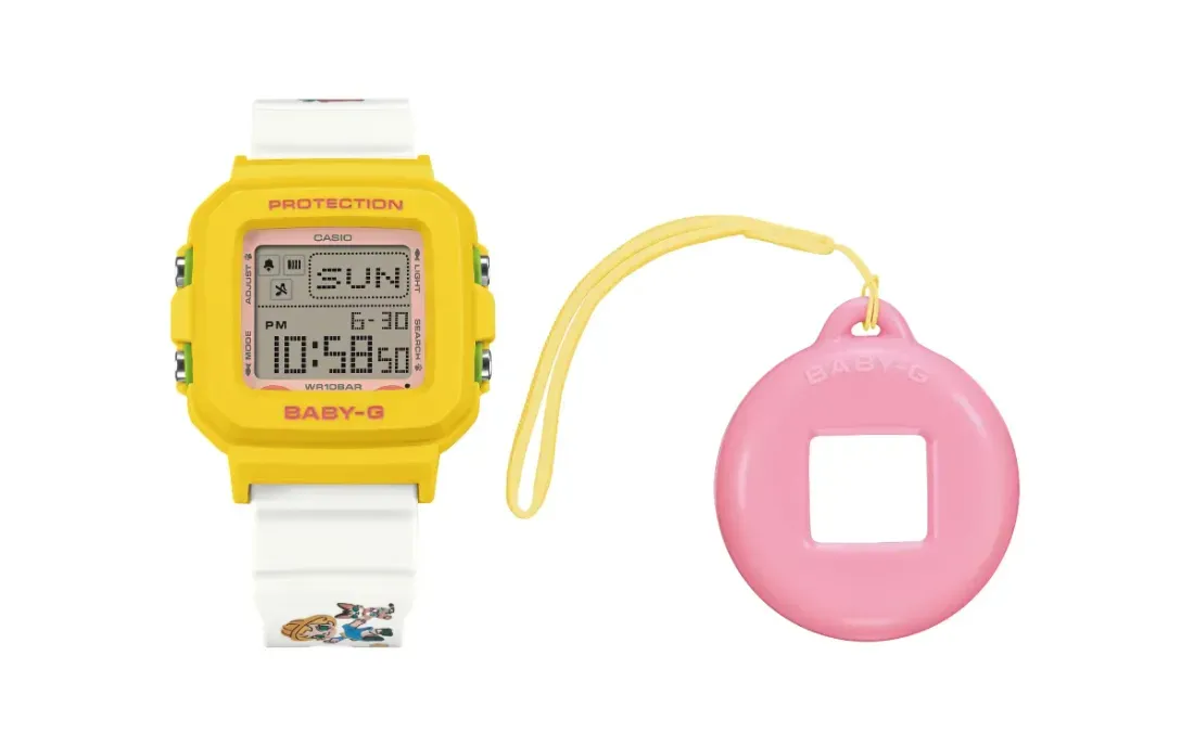 Modul digital Casio Baby-G BGD-10KPM-7 dengan wadah silikon tas