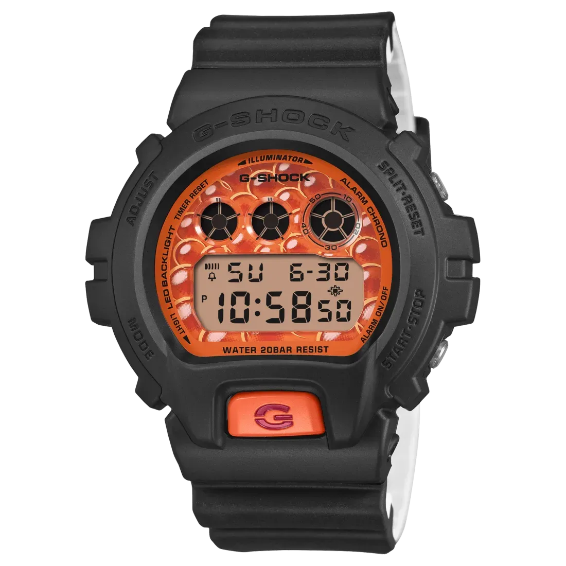 Casio G-Shock DW-6900SSH bertema gunkan-maki dengan bezel hitam