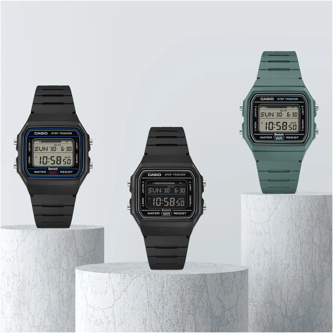 Tampilan fitur pelacak langkah pada Casio F-B100W