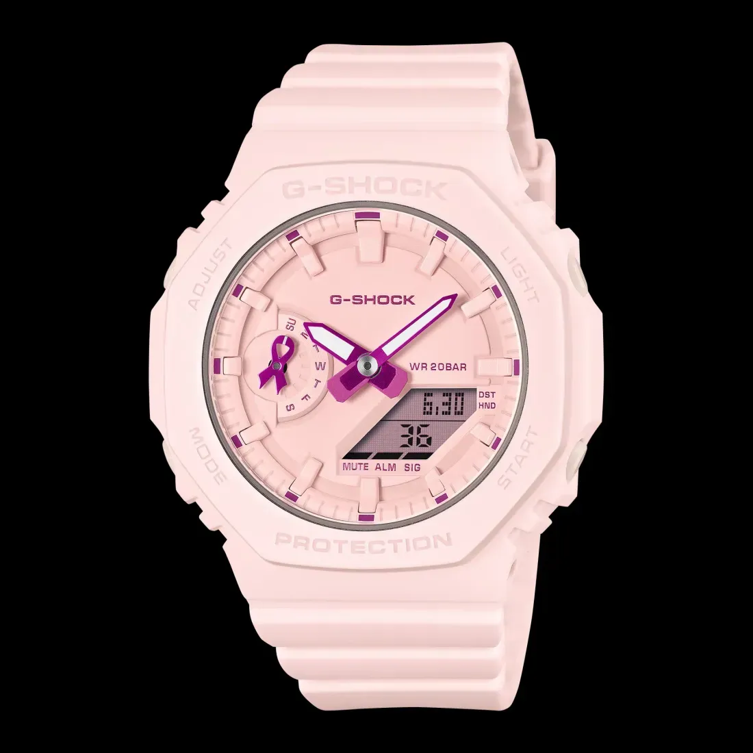 Detail strap dan bezel bio-based resin pada Casio G-Shock GMAS2100PR-4A