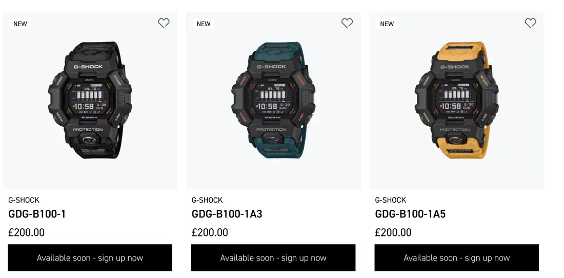 Pilihan warna Casio Mudman GDG-B100