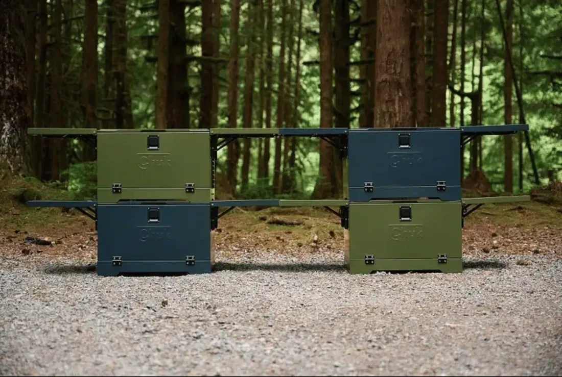 Kotak aluminium Chuk Box dengan kaki lipat