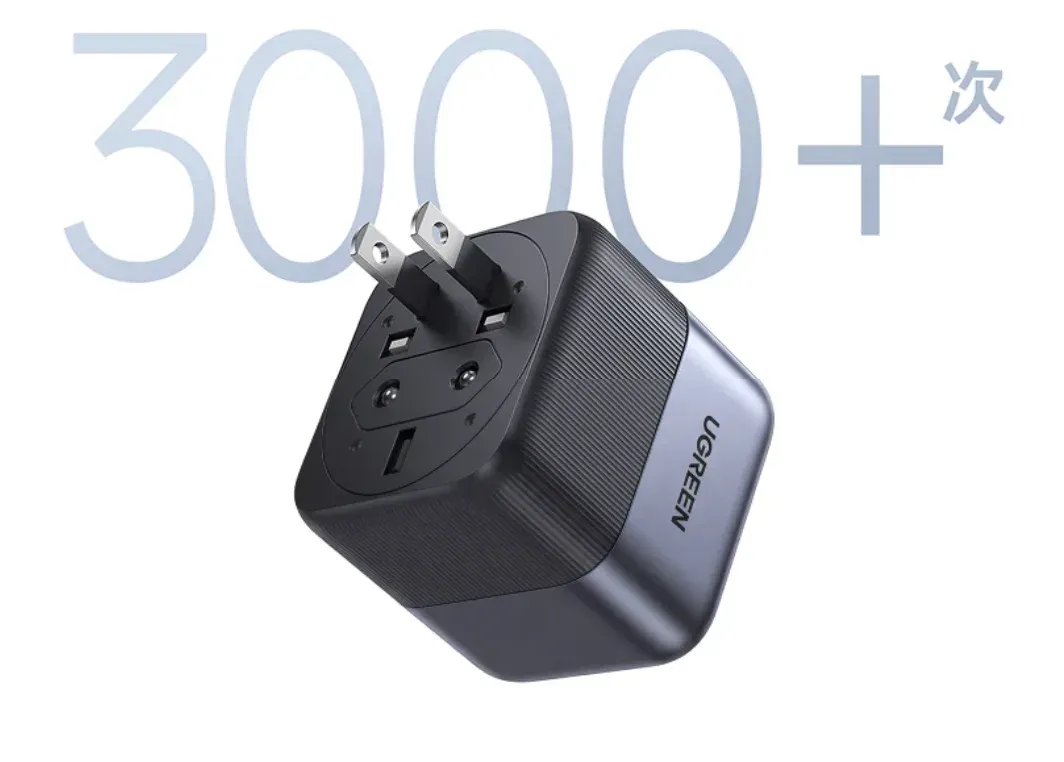 Desain colokan putar Ugreen 65W Travel Adapter untuk berbagai negara