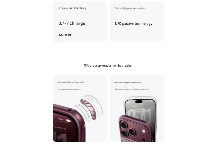 Fitur dan tombol navigasi Ugreen Magic E-Ink Screen Case