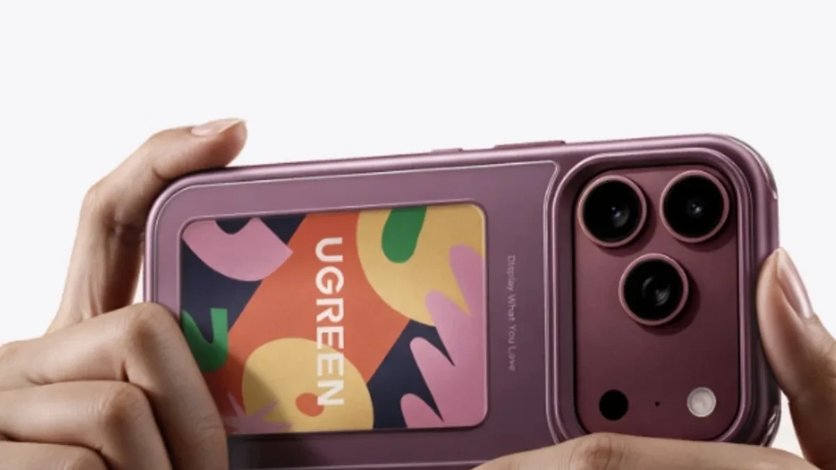 Tampilan utama Ugreen Magic E-Ink Screen Case untuk iPhone Pro