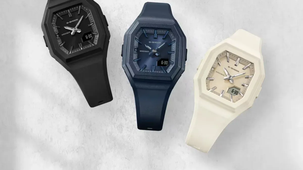 Casio G-Shock GMA-S160 tampak depan dengan tiga varian warna