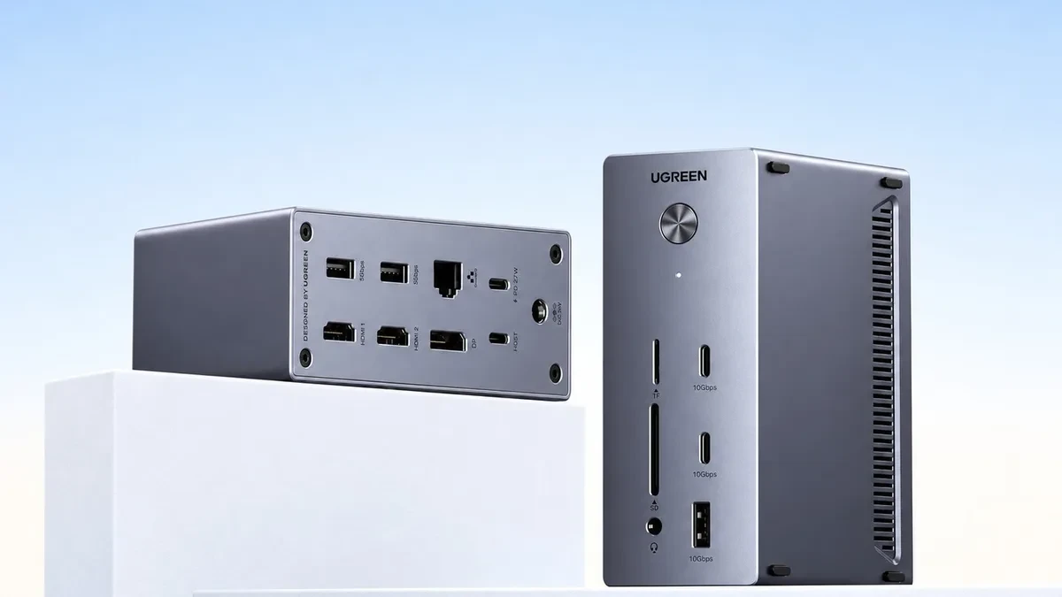 Docking station Ugreen Revodok Pro USB-C dengan dukungan tiga monitor 4K