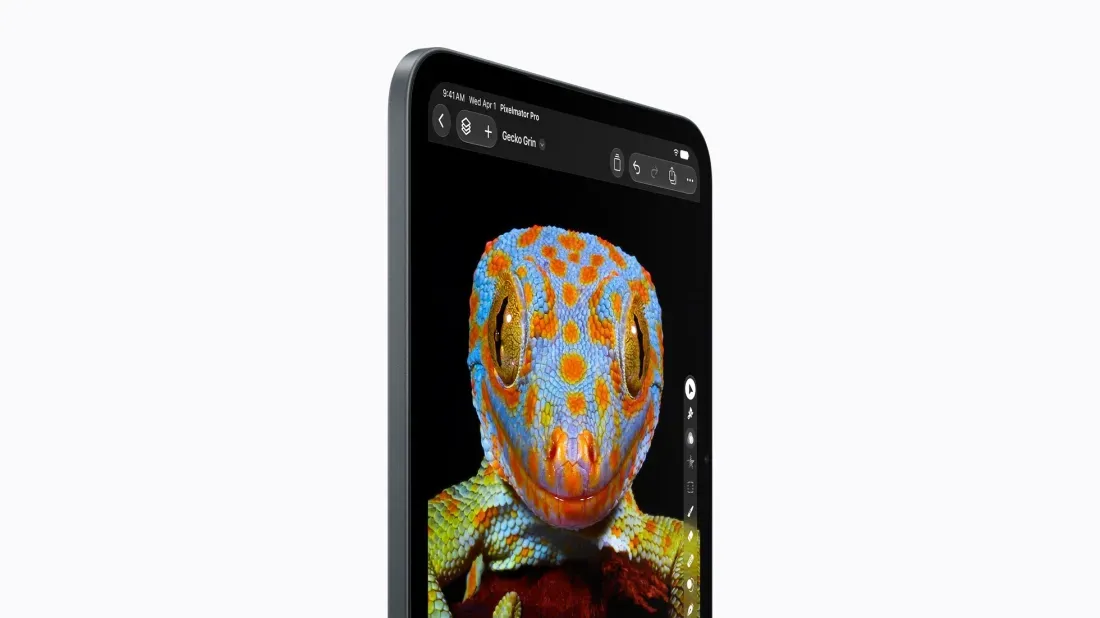 Tampilan panel OLED Super Retina XDR pada Apple iPad Mini OLED