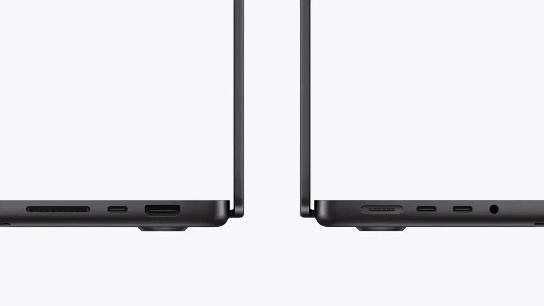 Deretan port konektivitas pada Apple MacBook Pro 14 M6