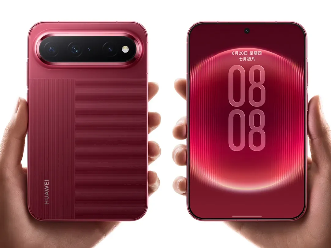 Render poster promosi Huawei Pura X View dengan modul kamera horizontal