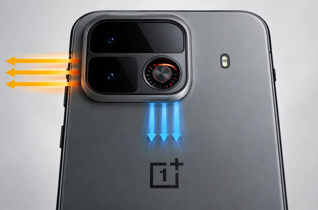 Ilustrasi skema sistem pendingin udara pada OnePlus Ace 7