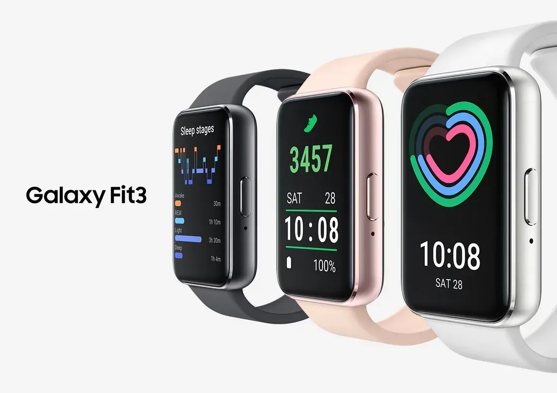 Bagian belakang Samsung Galaxy Fit 4 dengan sensor detak jantung