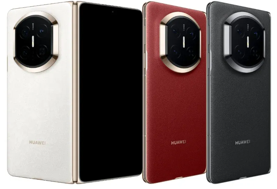 Tiga varian warna Huawei Mate X8 putih merah dan hitam