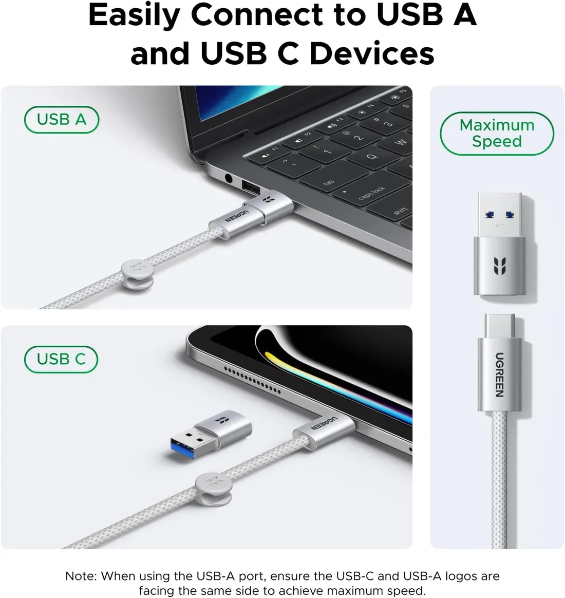 Ugreen M.2 SSD Enclosure kompatibel dengan USB-C dan USB-A
