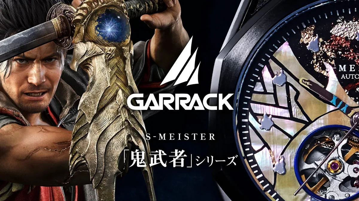 Jam tangan mekanikal GARRACK edisi kolaborasi Capcom Onimusha dengan sentuhan dial raden dan emas Kanazawa