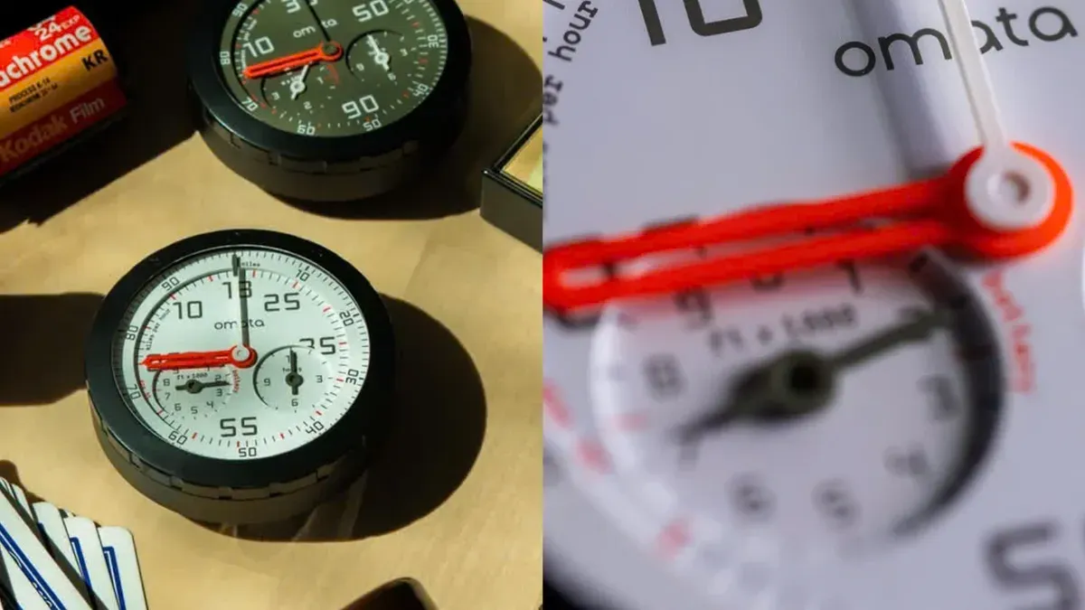 Komputer sepeda analog Omata Silca dengan penunjuk jarum mekanik Seiko