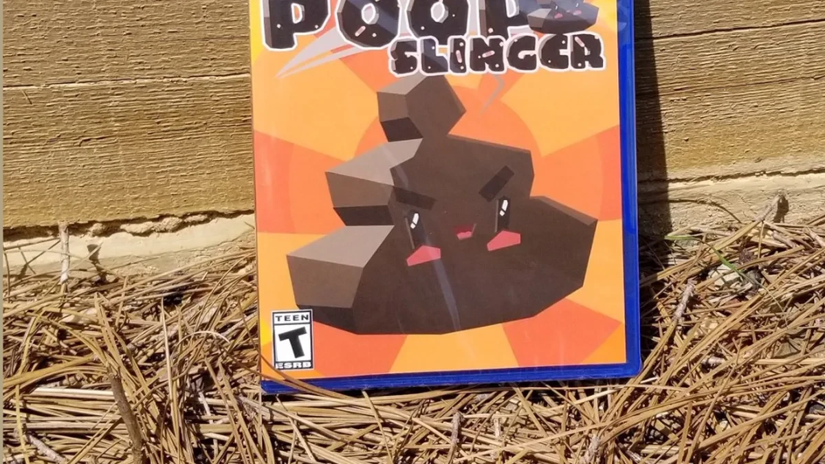 Disk game fisik langka PlayStation 4 Poop Slinger yang menjadi barang koleksi