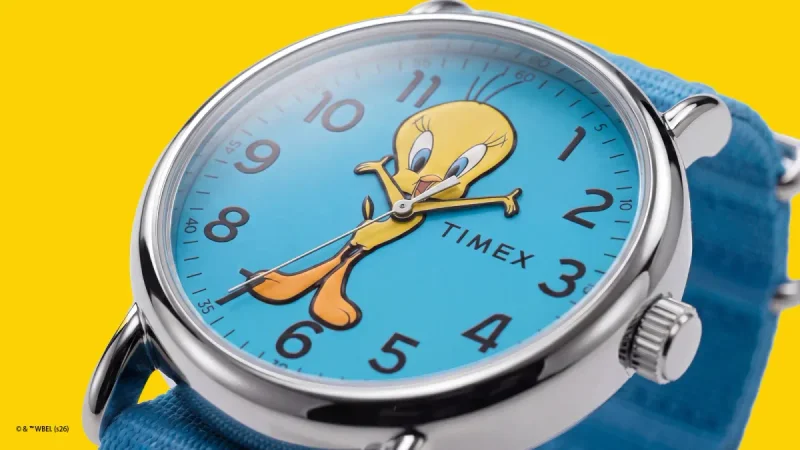 Timex Weekender Tweety Bird Usung Jarum Lengan Kartun dan Dial Biru Cerah