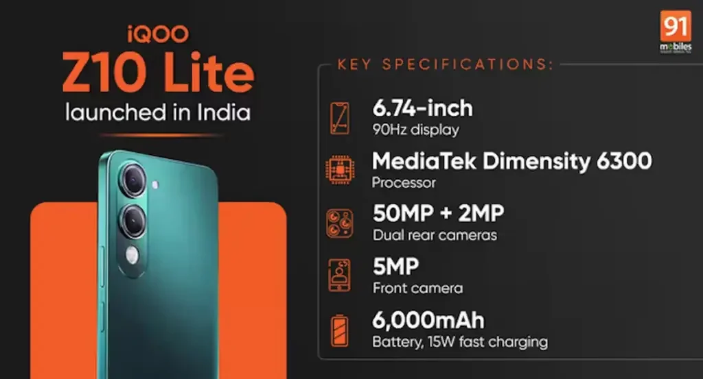 Spesifikasi iQOO Z10 Lite (Photo: 91mobiles)
