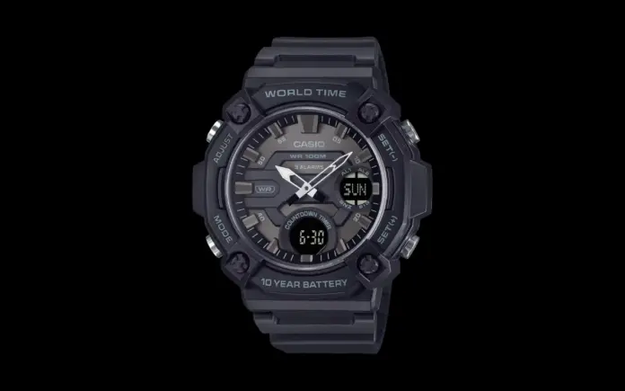 10 Pilihan Jam Tangan Casio Terbaik dengan Harga Terjangkau 2026 6 Casio AEQ120W-1BV dengan bezel pelindung