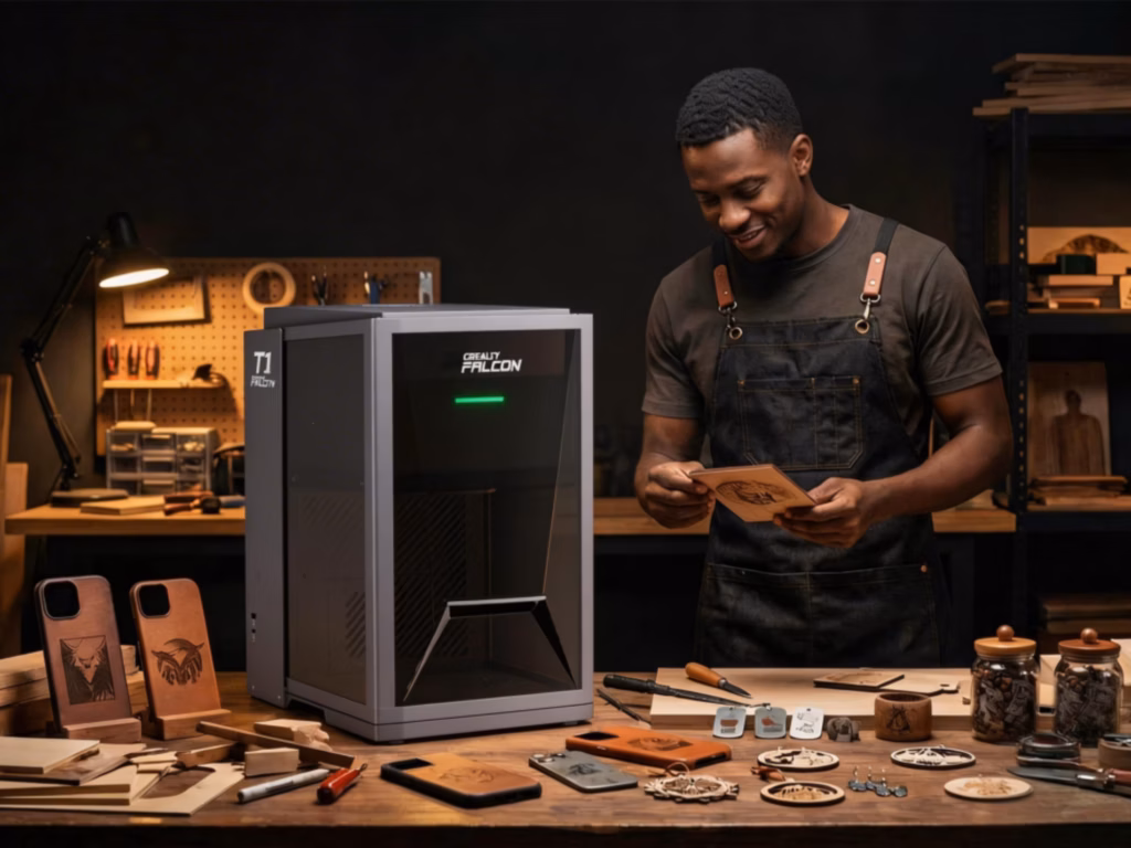 Creality Falcon T1 laser cutter 5-in-1 dengan desain modular dan performa produksi