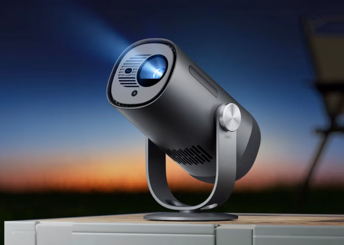 dangbei freedo proyektor portable dengan gimbal stand dan baterai built-in