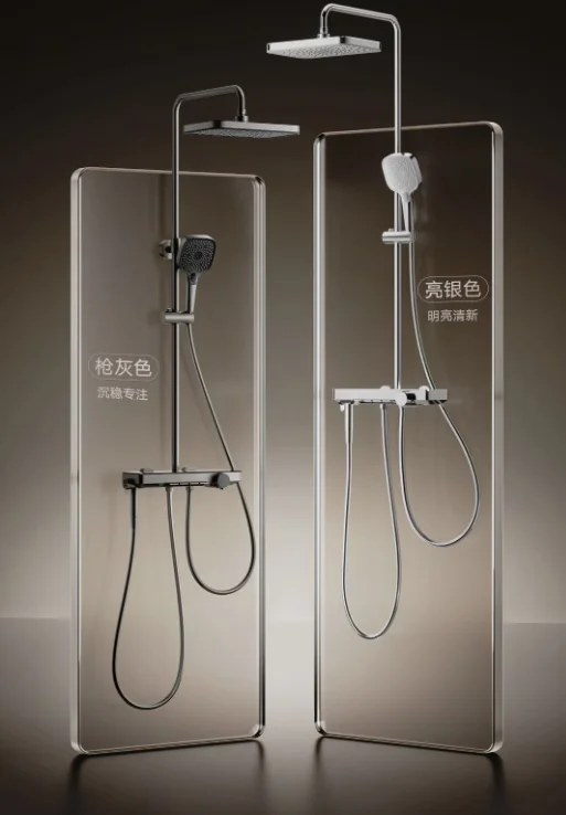 Desain minimalis Xiaomi Mijia shower head dengan rak kaca tempered 370mm