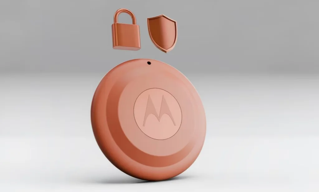 Desain minimalis Moto Tag 2 dalam warna hijau dan oranye