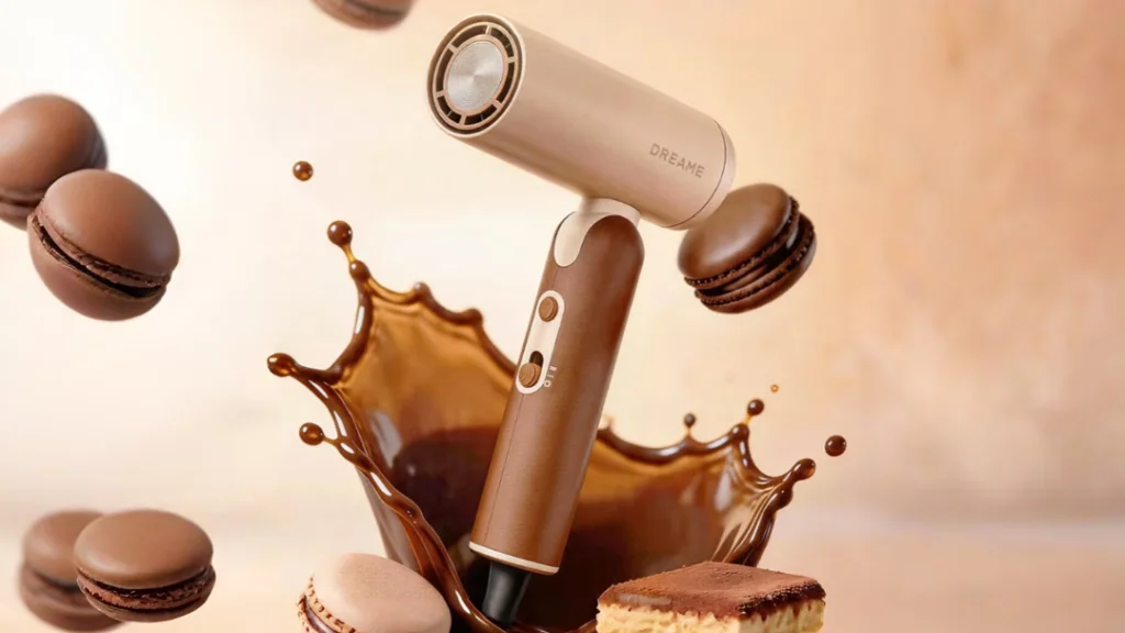 Desain compact hair dryer Dreame Pocket P10 Cake yang mudah dilipat dan dibawa