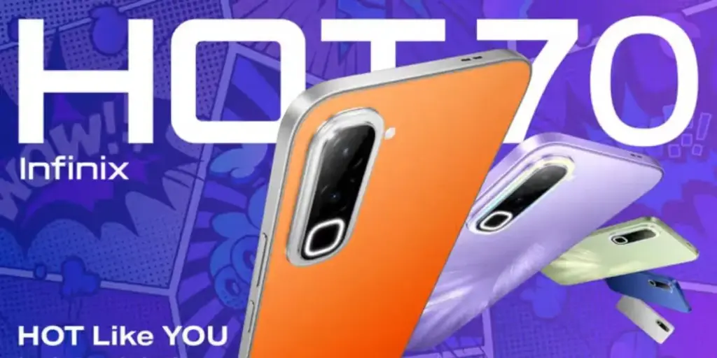 Infinix Hot 70 smartphone dengan panel belakang berubah warna dan baterai besar