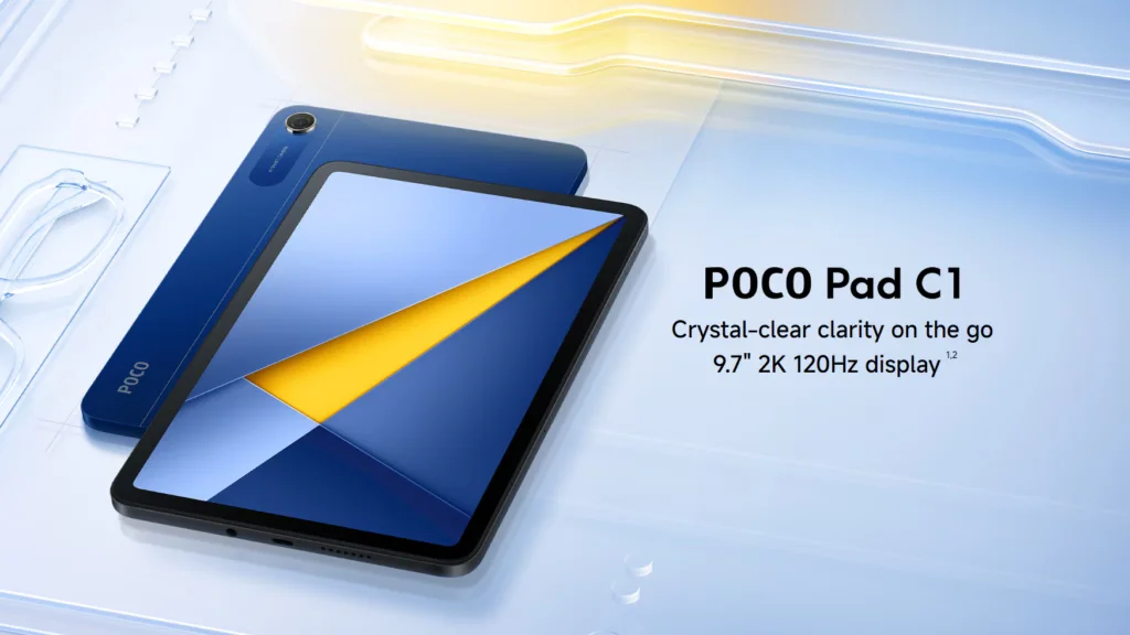 Desain Poco Pad C1 dengan bodi metal tipis