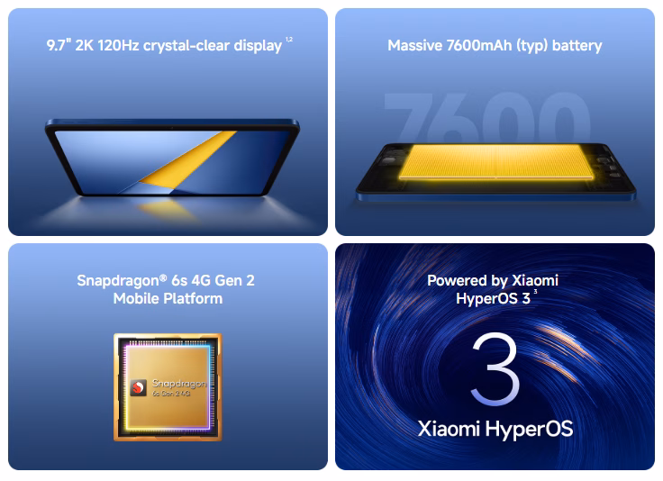 Layar 9,7 inci Poco Pad C1 dengan resolusi 2K