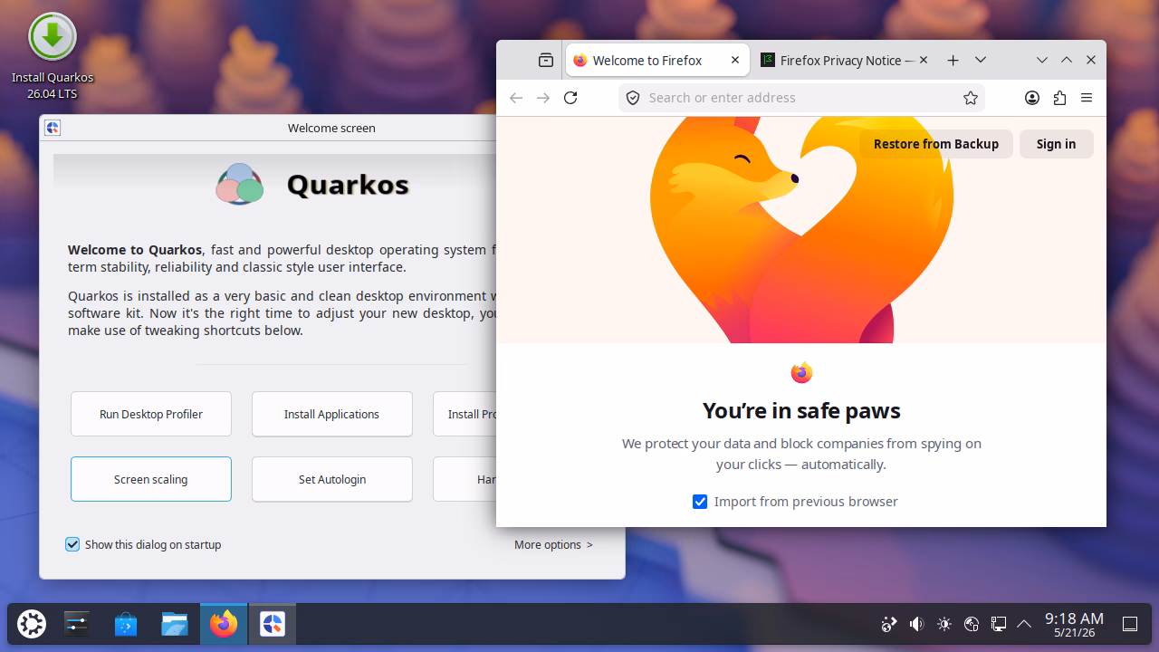 Quarkos 26.04 Resmi Rilis, Ditenagai KDE Plasma 6.6 dan Support Lama