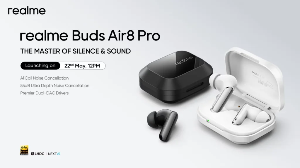 Realme 16T 5G dengan Buds Air 8 Pro dan Watch S5 untuk audio dan kebugaran