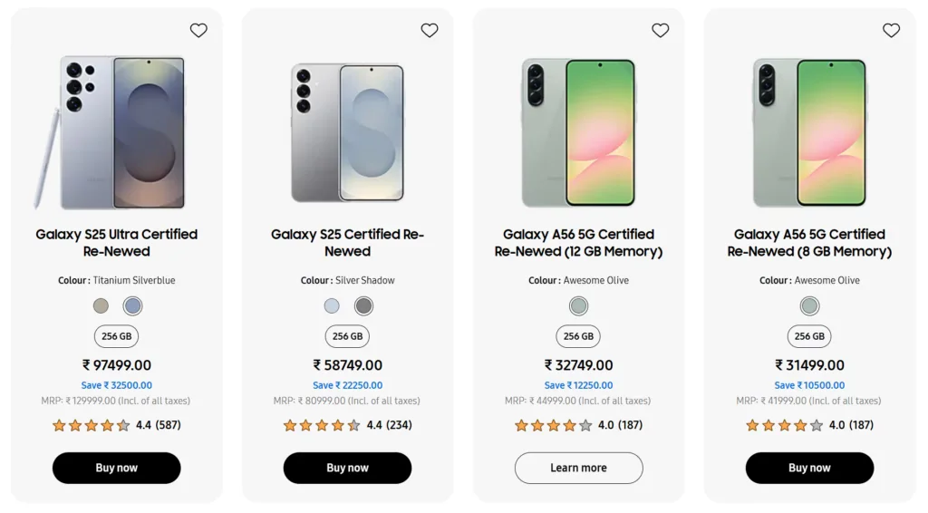 Galaxy A56 5G refurbished dengan garansi resmi Samsung