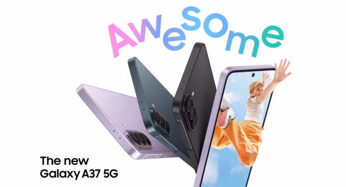 Desain ringkas Samsung Galaxy A37 5G dengan layar 6,7 inci dan tahan air IP68