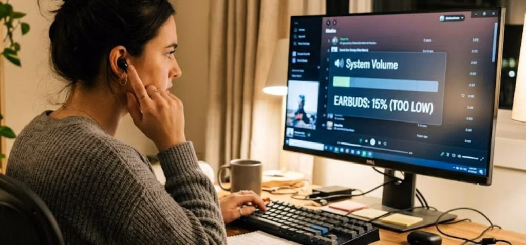 Pengaturan volume earbud terlalu rendah di komputer yang perlu diatasi