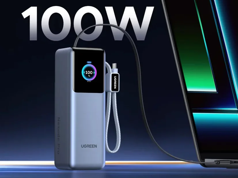 Desain dan ukuran Ugreen 200W power bank 25000mAh yang ringkas