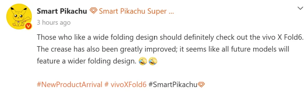Desain layar lipat lebar Vivo X Fold 6 dengan perbaikan lipatan layar