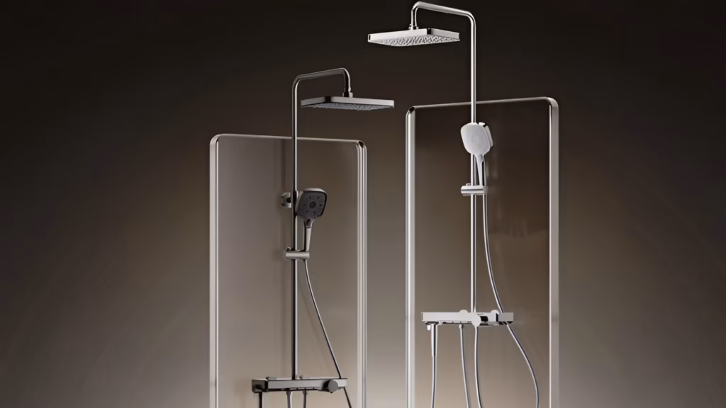 Xiaomi Mijia shower head terbaru dengan rak kaca tempered 370mm dan kontrol temperatur mekanis