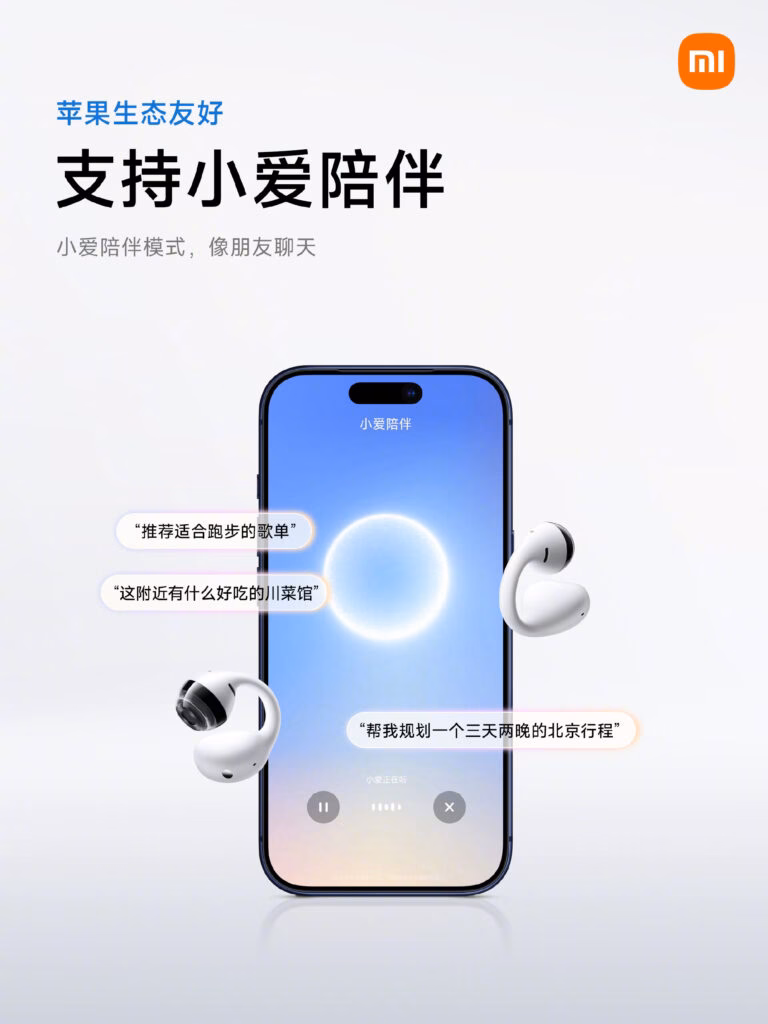 Desain earbuds open-ear Xiaomi dengan klip ringan